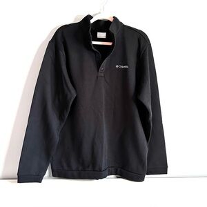 Columbia Half Zip / Snapper Pullover Sweater Long Sleeve Black Size M